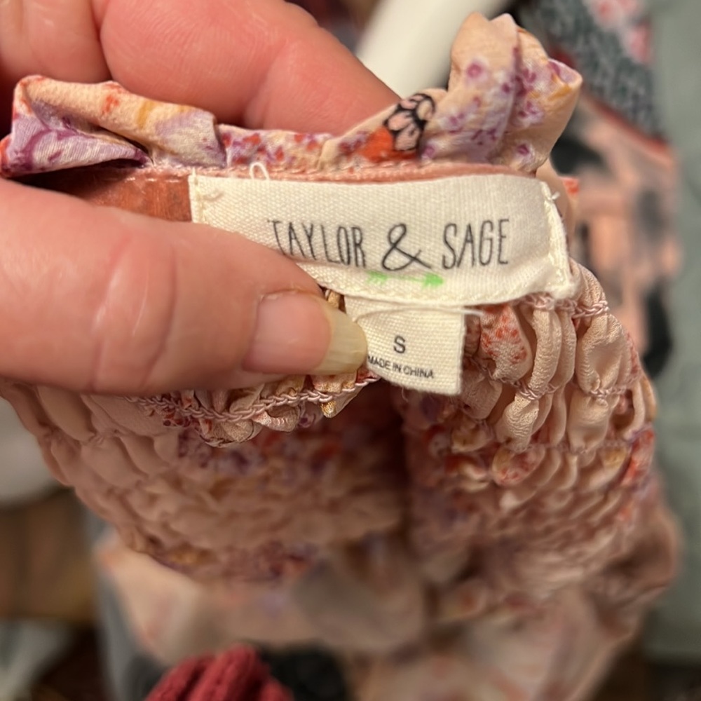 Taylor & Sage Boho Button Down Blouse With Tassel… - image 8